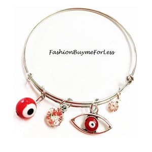 Silver Hamsa Evil Eye CZ Crystal Lucky Bracelet